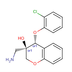 916524-72-6  2H-1-Benzopyran-3-ol,3-(aminomethyl)-4-(2-chlorophenoxy)-3,4-dihydro-, (3R,4R)-rel-