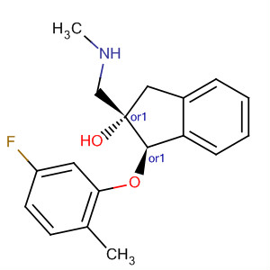 916525-29-6  1H-Inden-2-ol,1-(5-fluoro-2-methylphenoxy)-2,3-dihydro-2-[(methylamino)methyl]-,(1R,2S)-rel-