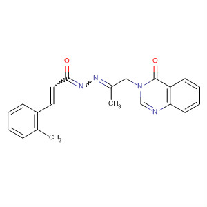 916611-04-6  2-Propenal, 3-(2-methylphenyl)-,2-[1-methyl-2-(4-oxo-3(4H)-quinazolinyl)ethylidene]hydrazone