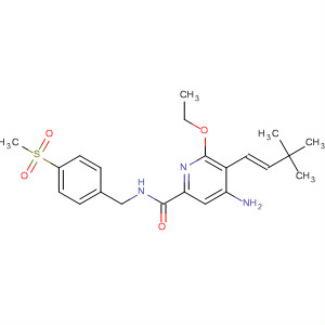 916673-15-9  2-Pyridinecarboxamide,4-amino-5-[(1E)-3,3-dimethyl-1-buten-1-yl]-6-ethoxy-N-[[4-(methylsulfonyl)phenyl]methyl]-