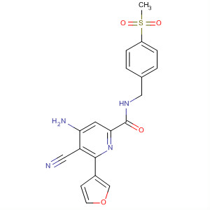 916673-20-6  2-Pyridinecarboxamide,4-amino-5-cyano-6-(3-furanyl)-N-[[4-(methylsulfonyl)phenyl]methyl]-