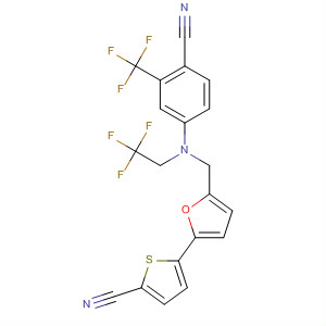 916808-48-5  2-Thiophenecarbonitrile,5-[5-[[[4-cyano-3-(trifluoromethyl)phenyl](2,2,2-trifluoroethyl)amino]methyl]-2-furanyl]-