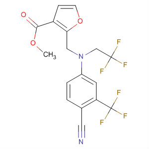 916808-52-1  3-Furancarboxylic acid,2-[[[4-cyano-3-(trifluoromethyl)phenyl](2,2,2-trifluoroethyl)amino]methyl]-,methyl ester