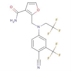 916808-53-2  3-Furancarboxamide,2-[[[4-cyano-3-(trifluoromethyl)phenyl](2,2,2-trifluoroethyl)amino]methyl]-