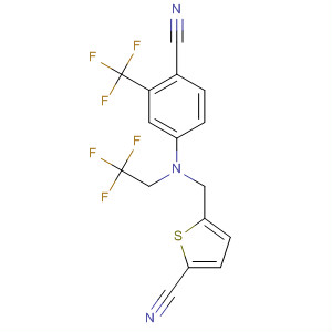 916808-61-2  2-Thiophenecarbonitrile,5-[[[4-cyano-3-(trifluoromethyl)phenyl](2,2,2-trifluoroethyl)amino]methyl]-