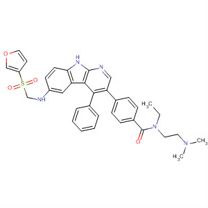 916819-37-9  Benzamide,N-[2-(dimethylamino)ethyl]-N-ethyl-4-[6-[(3-furanylsulfonyl)methylamino]-4-phenyl-9H-pyrido[2,3-b]indol-3-yl]-