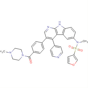 916819-72-2  3-Furansulfonamide,N-methyl-N-[3-[4-[(4-methyl-1-piperazinyl)carbonyl]phenyl]-4-(4-pyridinyl)-9H-pyrido[2,3-b]indol-6-yl]-