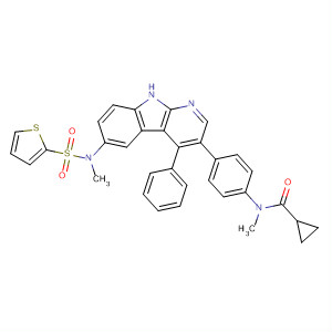 916819-77-7  Cyclopropanecarboxamide,N-methyl-N-[4-[6-[methyl(2-thienylsulfonyl)amino]-4-phenyl-9H-pyrido[2,3-b]indol-3-yl]phenyl]-