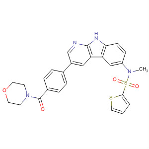 916820-30-9  2-Thiophenesulfonamide,N-methyl-N-[3-[4-(4-morpholinylcarbonyl)phenyl]-9H-pyrido[2,3-b]indol-6-yl]-