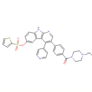 916820-58-1  2-Thiophenesulfonic acid,3-[4-[(4-methyl-1-piperazinyl)carbonyl]phenyl]-4-(4-pyridinyl)-9H-pyrido[2,3-b]indol-6-yl ester
