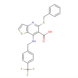917085-74-6  Thieno[3,2-b]pyridine-6-carboxylic acid,5-[(phenylmethyl)thio]-7-[[[4-(trifluoromethyl)phenyl]methyl]amino]-