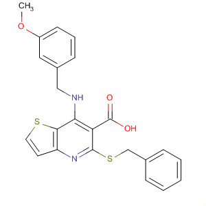 917085-79-1  Thieno[3,2-b]pyridine-6-carboxylic acid,7-[[(3-methoxyphenyl)methyl]amino]-5-[(phenylmethyl)thio]-