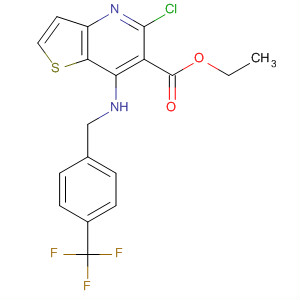 917085-91-7  Thieno[3,2-b]pyridine-6-carboxylic acid,5-chloro-7-[[[4-(trifluoromethyl)phenyl]methyl]amino]-, ethyl ester