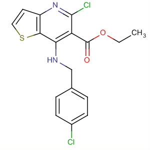 917085-96-2  Thieno[3,2-b]pyridine-6-carboxylic acid,5-chloro-7-[[(4-chlorophenyl)methyl]amino]-, ethyl ester