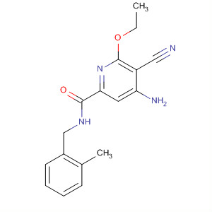 904310-02-7  2-Pyridinecarboxamide,4-amino-5-cyano-6-ethoxy-N-[(2-methylphenyl)methyl]-