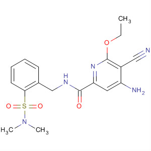 904311-06-4  2-Pyridinecarboxamide,4-amino-5-cyano-N-[[2-[(dimethylamino)sulfonyl]phenyl]methyl]-6-ethoxy-