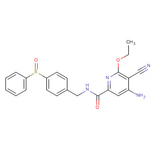 904311-08-6  2-Pyridinecarboxamide,4-amino-5-cyano-6-ethoxy-N-[[4-(phenylsulfinyl)phenyl]methyl]-