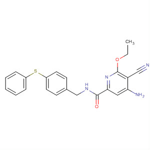 904311-09-7  2-Pyridinecarboxamide,4-amino-5-cyano-6-ethoxy-N-[[4-(phenylthio)phenyl]methyl]-