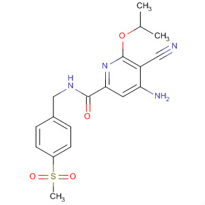 904311-11-1  2-Pyridinecarboxamide,4-amino-5-cyano-6-(1-methylethoxy)-N-[[4-(methylsulfonyl)phenyl]methyl]-