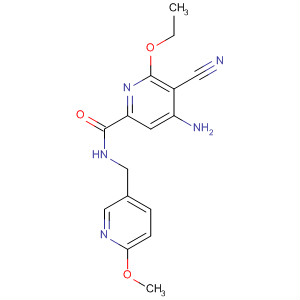 904311-18-8  2-Pyridinecarboxamide,4-amino-5-cyano-6-ethoxy-N-[(6-methoxy-3-pyridinyl)methyl]-
