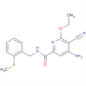 904311-72-4  2-Pyridinecarboxamide,4-amino-5-cyano-6-ethoxy-N-[[2-(methylthio)phenyl]methyl]-