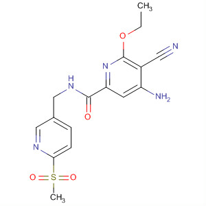 904311-78-0  2-Pyridinecarboxamide,4-amino-5-cyano-6-ethoxy-N-[[6-(methylsulfonyl)-3-pyridinyl]methyl]-