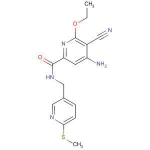 904311-79-1  2-Pyridinecarboxamide,4-amino-5-cyano-6-ethoxy-N-[[6-(methylthio)-3-pyridinyl]methyl]-