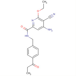 904311-89-3  2-Pyridinecarboxamide,4-amino-5-cyano-6-ethoxy-N-[[4-(1-oxopropyl)phenyl]methyl]-