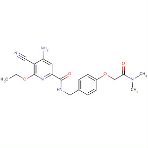 904311-92-8  2-Pyridinecarboxamide,4-amino-5-cyano-N-[[4-[2-(dimethylamino)-2-oxoethoxy]phenyl]methyl]-6-ethoxy-