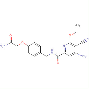 904311-97-3  2-Pyridinecarboxamide,4-amino-N-[[4-(2-amino-2-oxoethoxy)phenyl]methyl]-5-cyano-6-ethoxy-