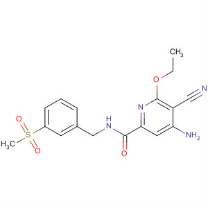 904311-99-5  2-Pyridinecarboxamide,4-amino-5-cyano-6-ethoxy-N-[[3-(methylsulfonyl)phenyl]methyl]-