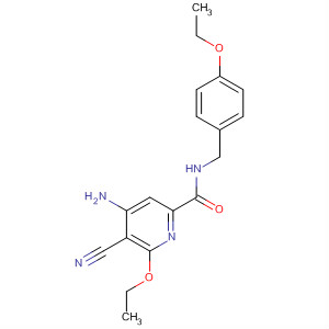 904312-01-2  2-Pyridinecarboxamide,4-amino-5-cyano-6-ethoxy-N-[(4-ethoxyphenyl)methyl]-