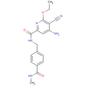 904312-02-3  2-Pyridinecarboxamide,4-amino-5-cyano-6-ethoxy-N-[[4-[(methylamino)carbonyl]phenyl]methyl]-