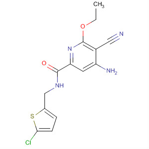 904312-10-3  2-Pyridinecarboxamide,4-amino-N-[(5-chloro-2-thienyl)methyl]-5-cyano-6-ethoxy-