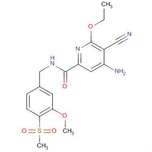 904312-17-0  2-Pyridinecarboxamide,4-amino-5-cyano-6-ethoxy-N-[[3-methoxy-4-(methylsulfonyl)phenyl]methyl]-