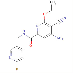 904312-19-2  2-Pyridinecarboxamide,4-amino-5-cyano-6-ethoxy-N-[(6-fluoro-3-pyridinyl)methyl]-