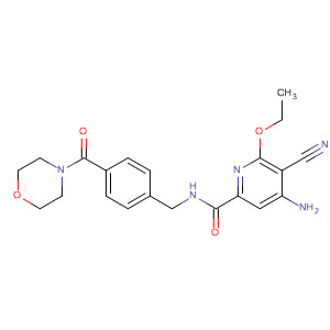 904312-22-7  2-Pyridinecarboxamide,4-amino-5-cyano-6-ethoxy-N-[[4-(4-morpholinylcarbonyl)phenyl]methyl]-