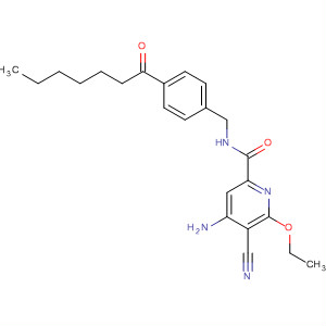 904312-32-9  2-Pyridinecarboxamide,4-amino-5-cyano-6-ethoxy-N-[[4-(1-oxoheptyl)phenyl]methyl]-