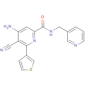 904312-40-9  2-Pyridinecarboxamide,4-amino-5-cyano-N-(3-pyridinylmethyl)-6-(3-thienyl)-
