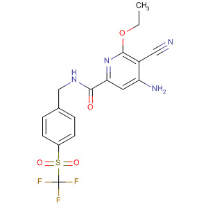 904312-56-7  2-Pyridinecarboxamide,4-amino-5-cyano-6-ethoxy-N-[[4-[(trifluoromethyl)sulfonyl]phenyl]methyl]-