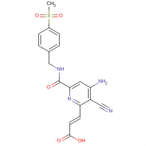 904312-60-3  2-Propenoic acid,3-[4-amino-3-cyano-6-[[[[4-(methylsulfonyl)phenyl]methyl]amino]carbonyl]-2-pyridinyl]-, (2E)-
