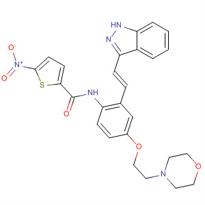 904895-41-6  2-Thiophenecarboxamide,N-[2-[(1E)-2-(1H-indazol-3-yl)ethenyl]-4-[2-(4-morpholinyl)ethoxy]phenyl]-5-nitro-