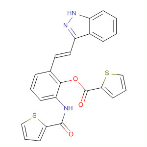 904895-54-1  2-Thiophenecarboxylic acid,2-[(1E)-2-(1H-indazol-3-yl)ethenyl]-6-[(2-thienylcarbonyl)amino]phenylester