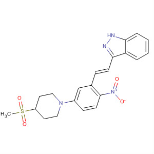 904895-80-3  1H-Indazole,3-[(1E)-2-[5-[4-(methylsulfonyl)-1-piperidinyl]-2-nitrophenyl]ethenyl]-