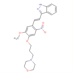 904896-36-2  1H-Indazole,3-[(1E)-2-[5-methoxy-4-[3-(4-morpholinyl)propoxy]-2-nitrophenyl]ethenyl]-