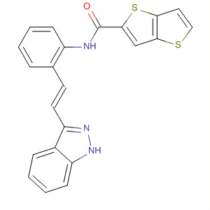 904897-35-4  Thieno[3,2-b]thiophene-2-carboxamide,N-[2-[(1E)-2-(1H-indazol-3-yl)ethenyl]phenyl]-