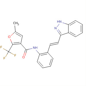 904897-37-6  3-Furancarboxamide,N-[2-[(1E)-2-(1H-indazol-3-yl)ethenyl]phenyl]-5-methyl-2-(trifluoromethyl)-