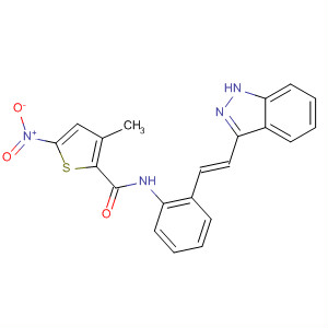 904897-44-5  2-Thiophenecarboxamide,N-[2-[(1E)-2-(1H-indazol-3-yl)ethenyl]phenyl]-3-methyl-5-nitro-