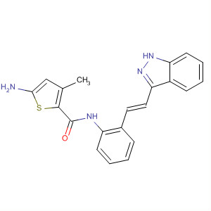 904897-45-6  2-Thiophenecarboxamide,5-amino-N-[2-[(1E)-2-(1H-indazol-3-yl)ethenyl]phenyl]-3-methyl-