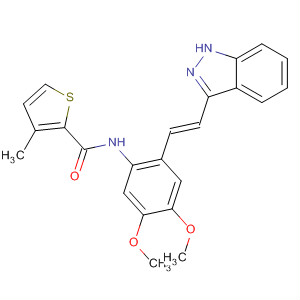 904897-74-1  2-Thiophenecarboxamide,N-[2-[(1E)-2-(1H-indazol-3-yl)ethenyl]-4,5-dimethoxyphenyl]-3-methyl-